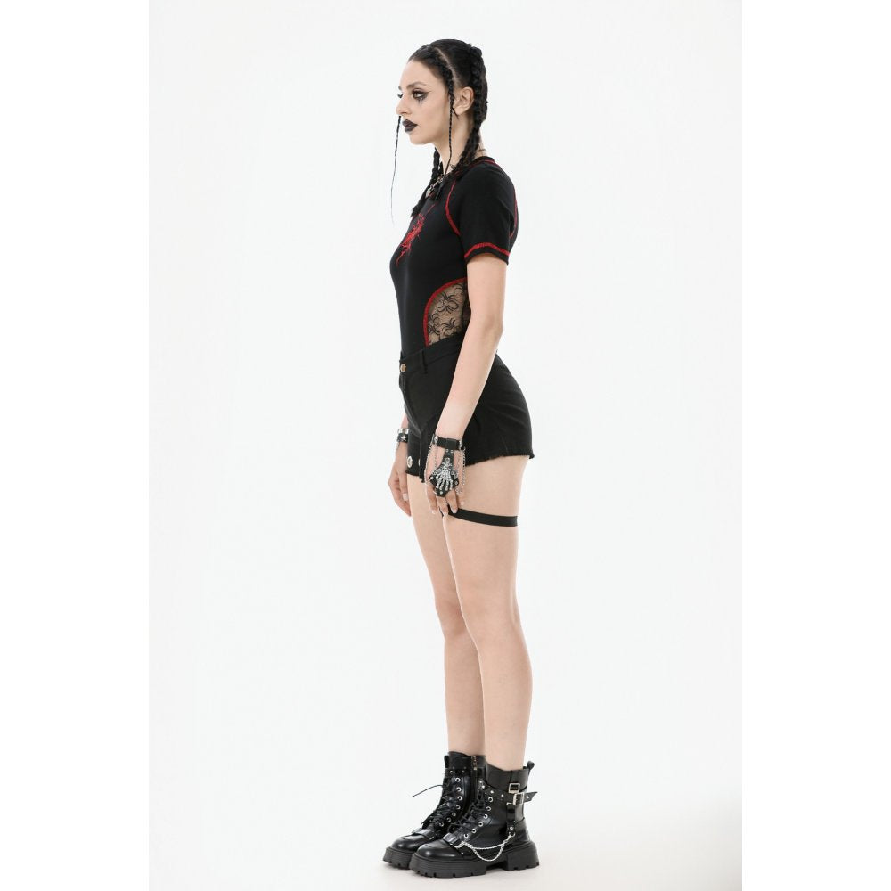 Dark in Love Gwen Pleated Garter Shorts - DevilGothic DevilGothic
