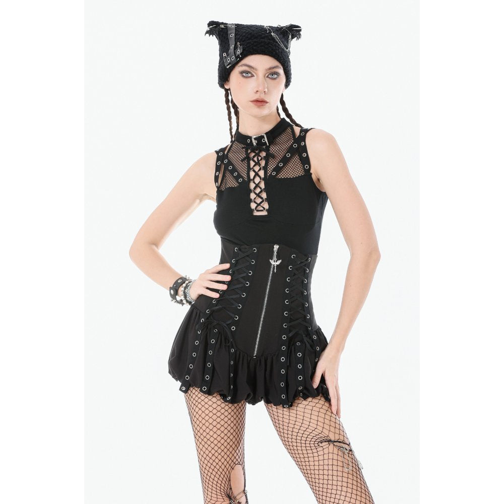 Dark in Love Brynja Eyelet Balloon Shorts - DevilGothic DevilGothic