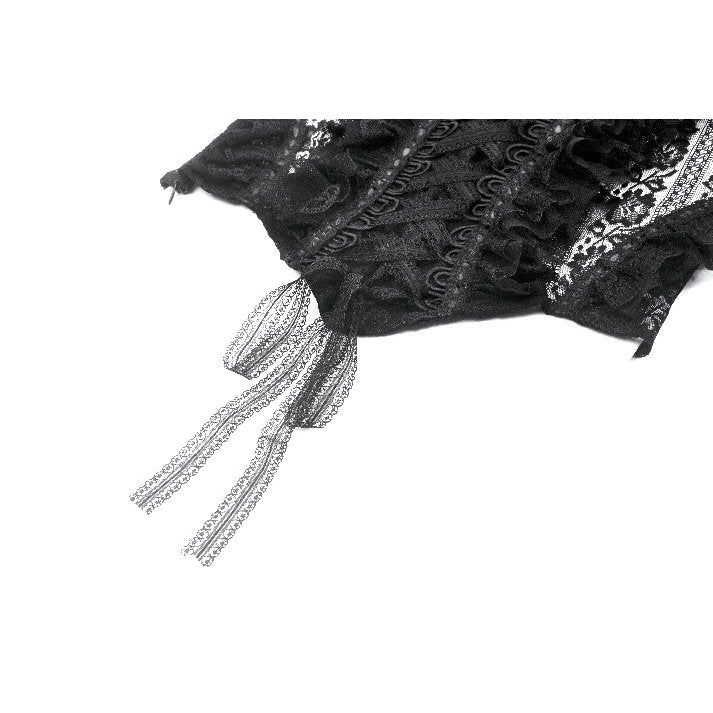 Dark in Love Ophelia Lace Off-Shoulder Gothic Top in Black - DevilGothic DevilGothic