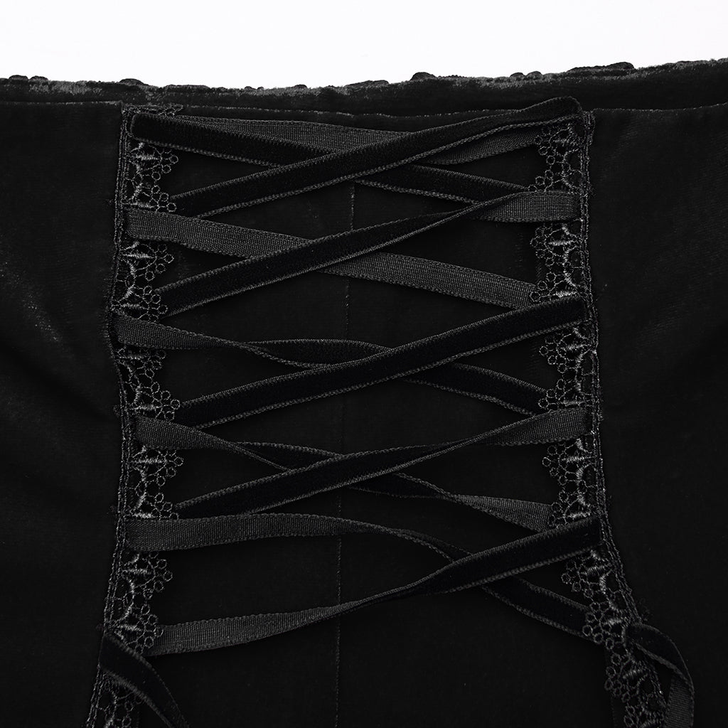 Punk Rave – Belladonna Goth Rose Fishtail Skirt - DevilGothic DevilGothic