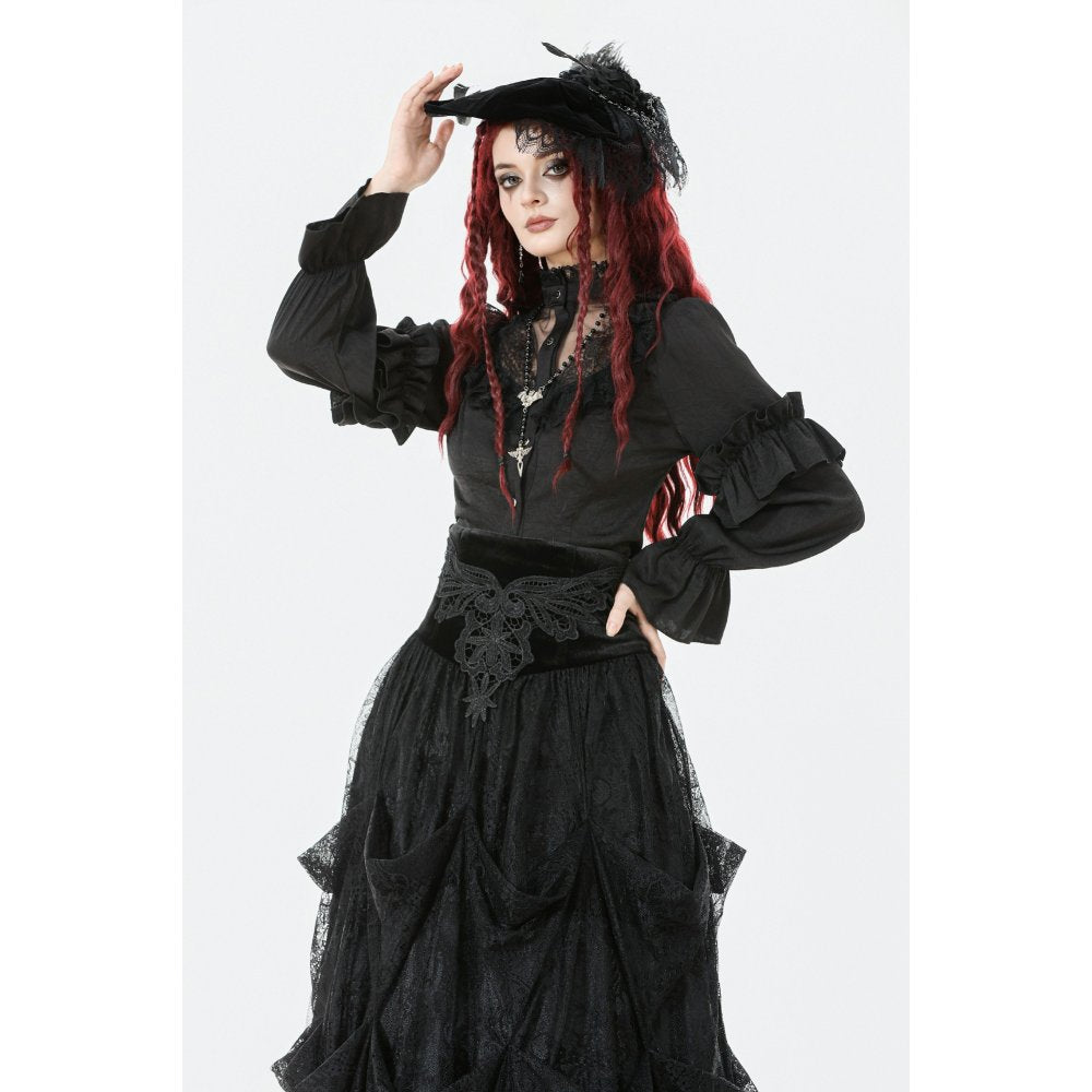 Dark in Love Bellatrix Frill Blouse - DevilGothic DevilGothic