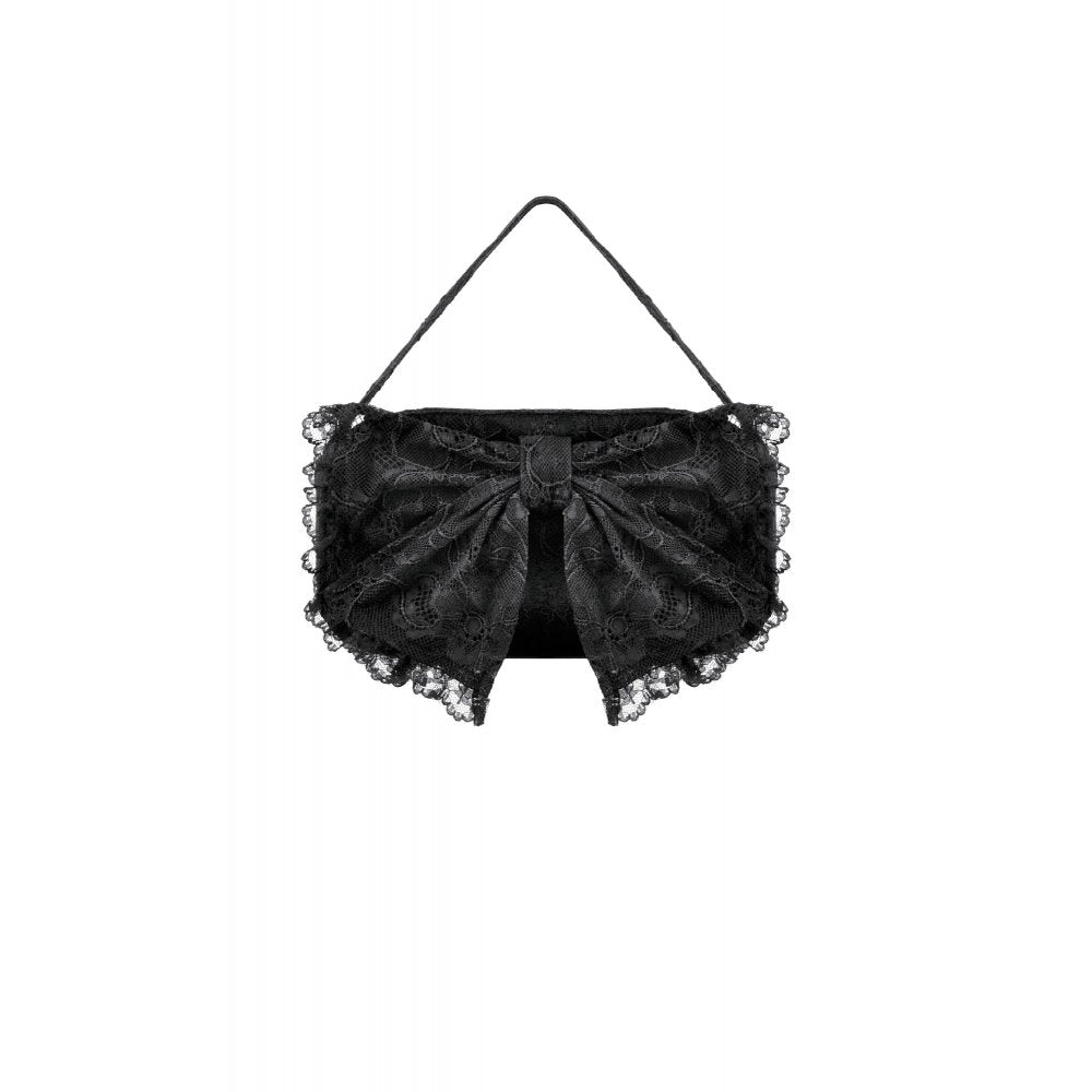 Dark In Love Victoria Black Lace Bow Mini Handbag - DevilGothic DevilGothic