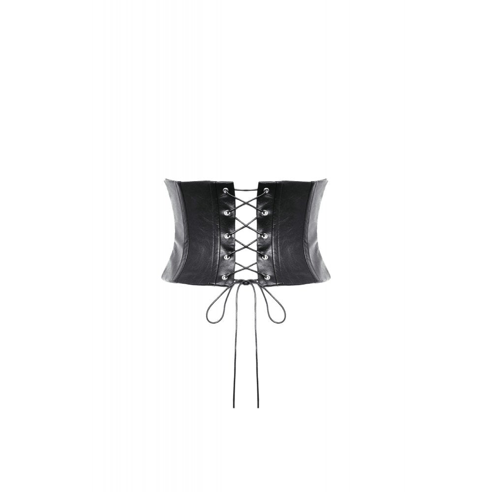 Dark in Love Elvira Faux Leather Layered Goth Waist Belt - DevilGothic DevilGothic