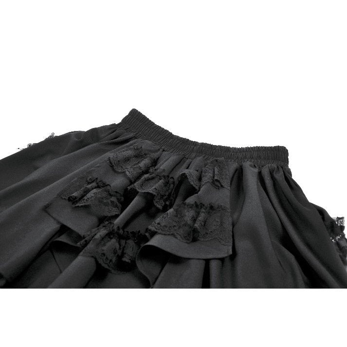 Dark In Love Beatrix Goth Satin Ruffled Overskirt - DevilGothic DevilGothic