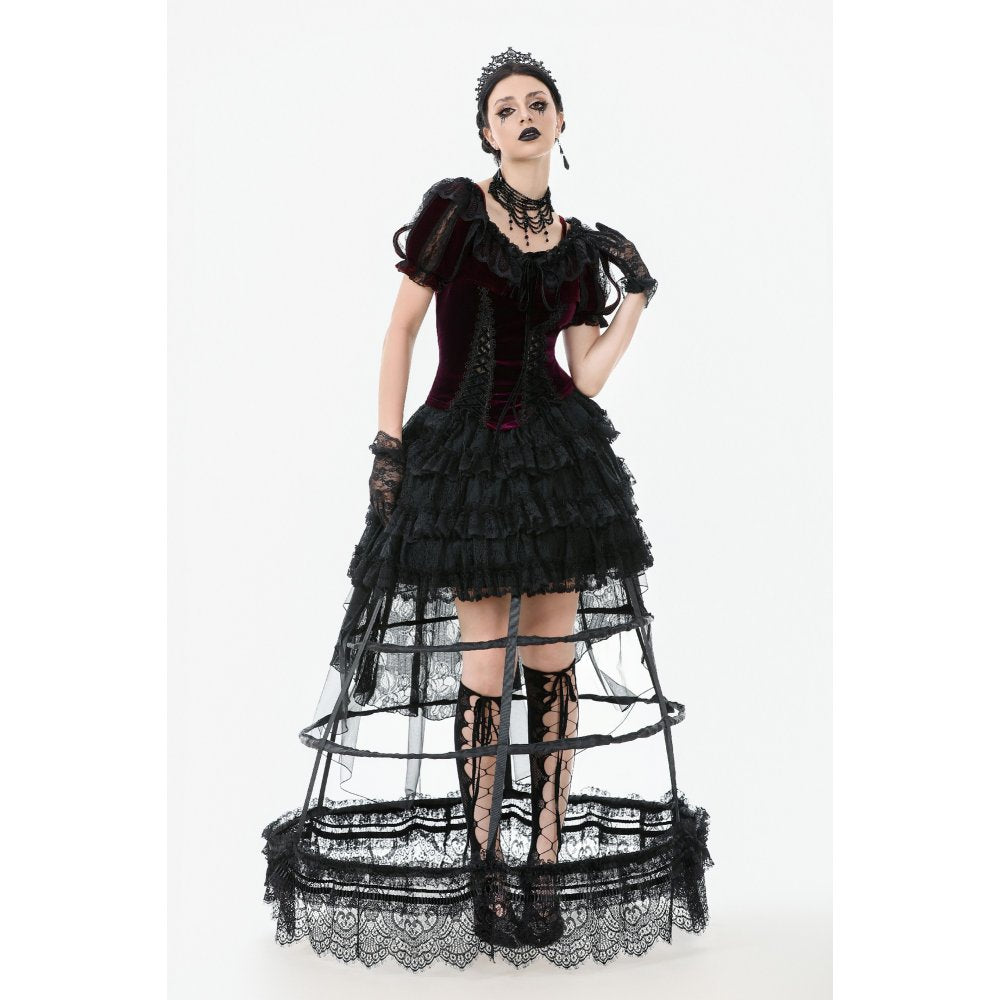 Dark in Love Isolde Velvet & Lace Puff Sleeve Bolero - DevilGothic DevilGothic