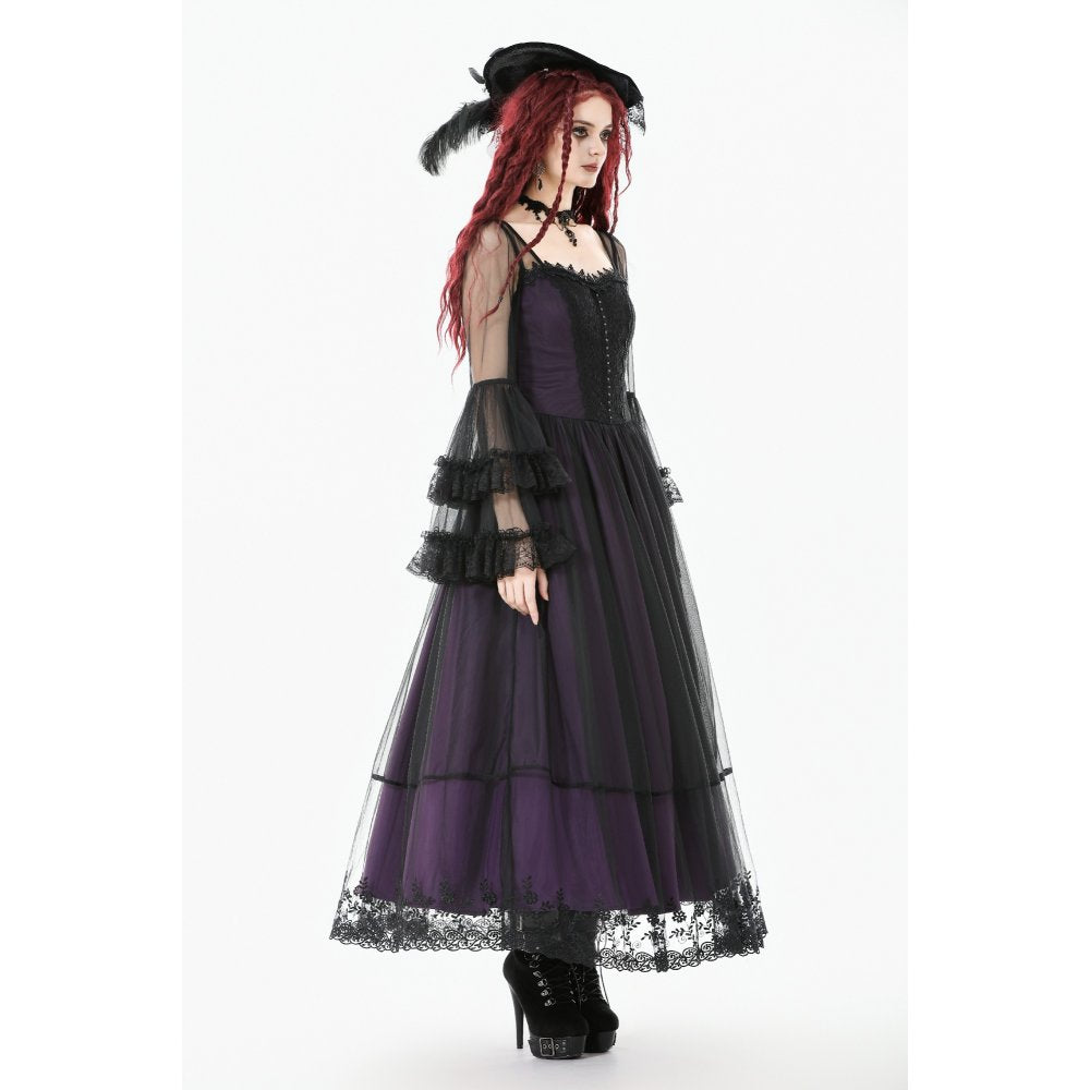 Dark in Love Lilith Bell Sleeve Gothic Maxi Dress - DevilGothic DevilGothic