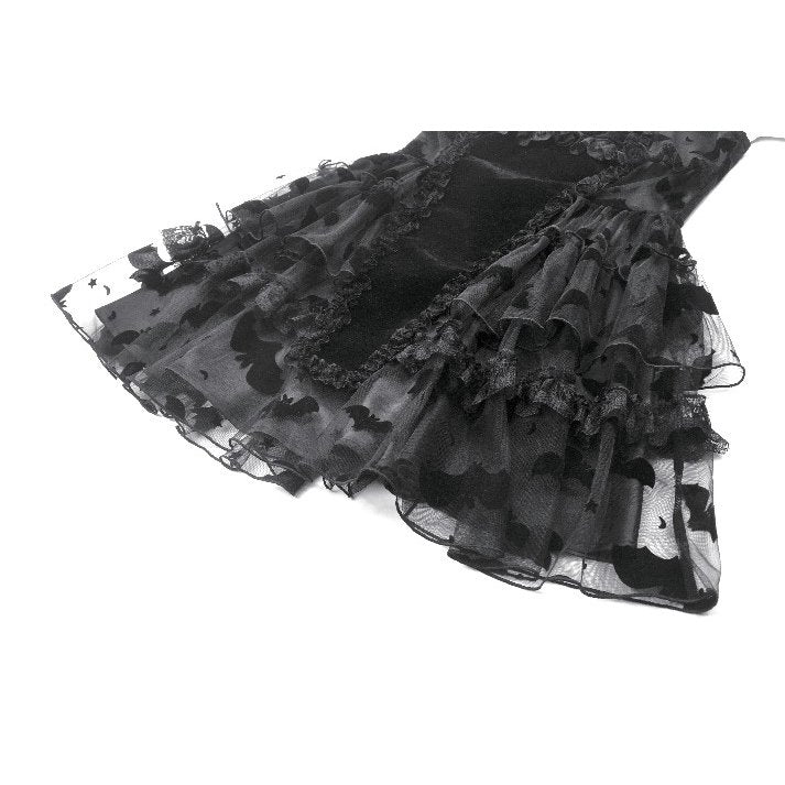 Dark in Love Morwenna Bat Mesh Layered Goth Mini Dress - DevilGothic DevilGothic