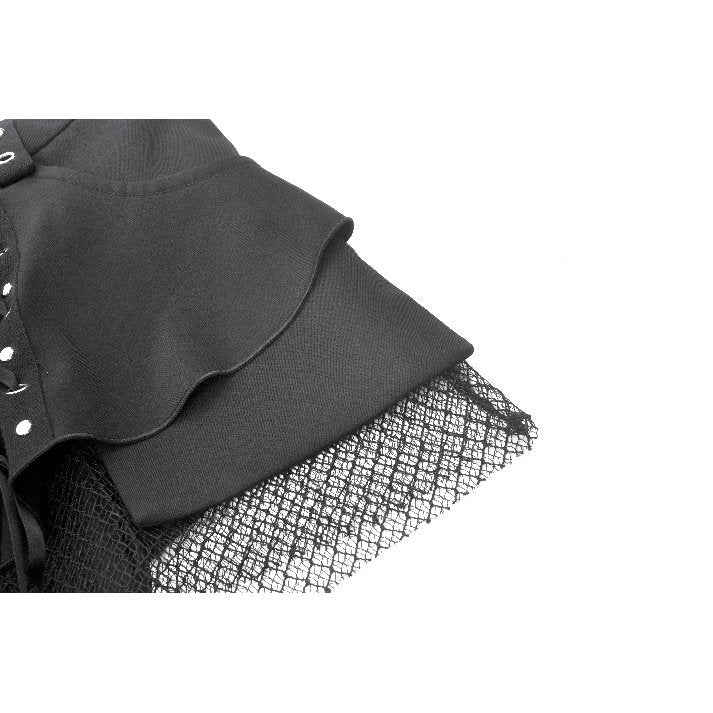 Dark in Love Lace-Up Layered Goth Convertible Flare Trousers or Shorts - DevilGothic DevilGothic