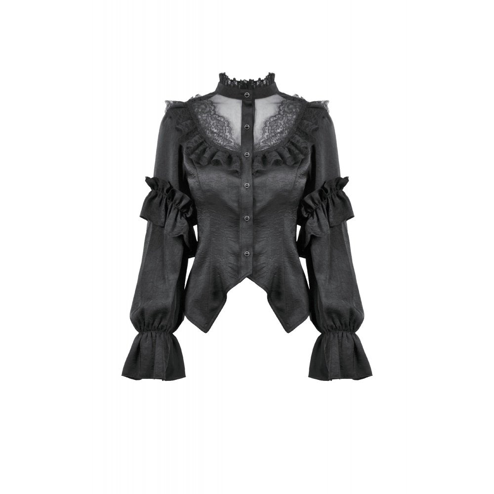 Dark in Love Bellatrix Frill Blouse - DevilGothic DevilGothic
