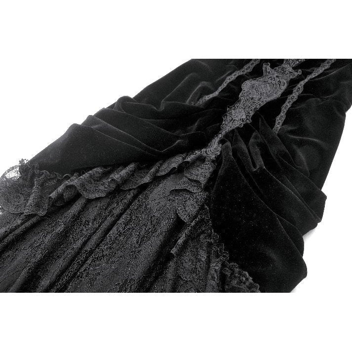 Dark in Love Vampiress Royal Velvet and Lace Maxi Dress - DevilGothic DevilGothic