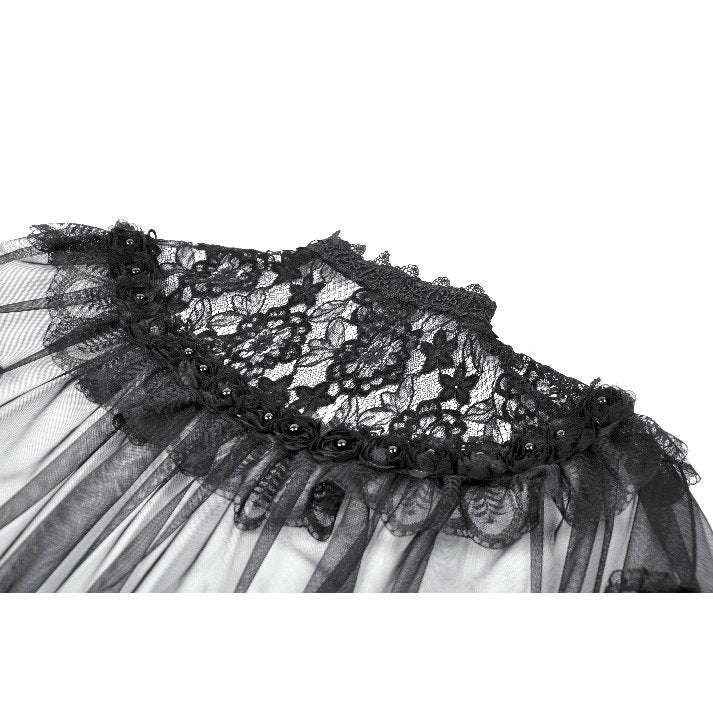 Dark in Love Morwenna Gothic Lace Ruffle Capelet - DevilGothic DevilGothic