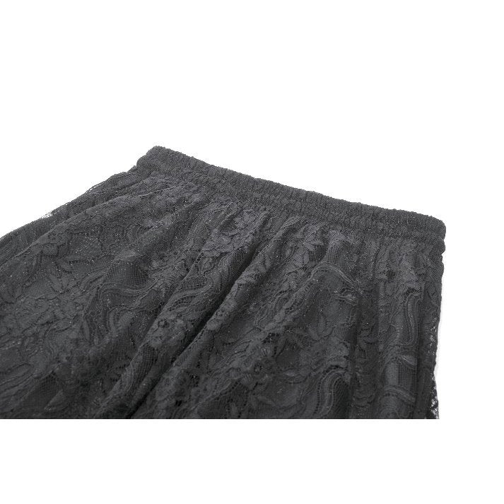 Dark in Love Vintage Gothic Lace Layered Maxi Skirt - DevilGothic DevilGothic