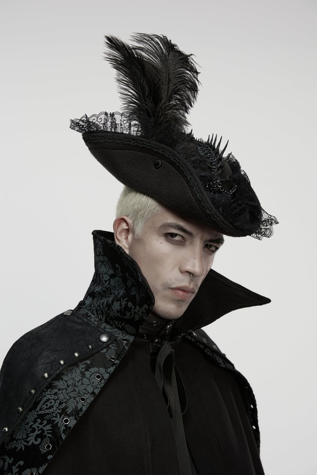 Punk Rave Goth Imprisoned Beast Bone Pirate Hat - DevilGothic DevilGothic