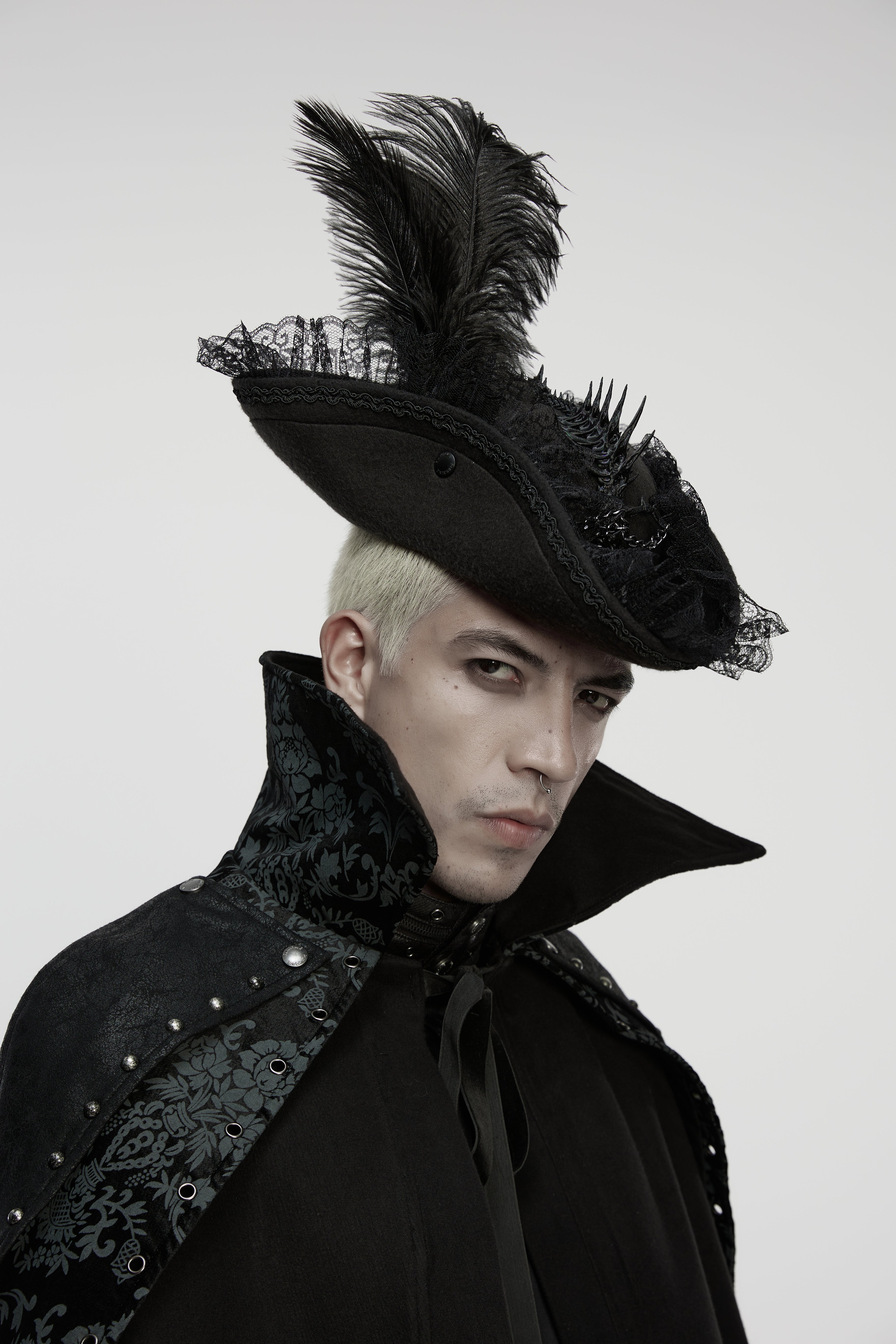 Punk Rave Goth Imprisoned Beast Bone Pirate Hat - DevilGothic DevilGothic