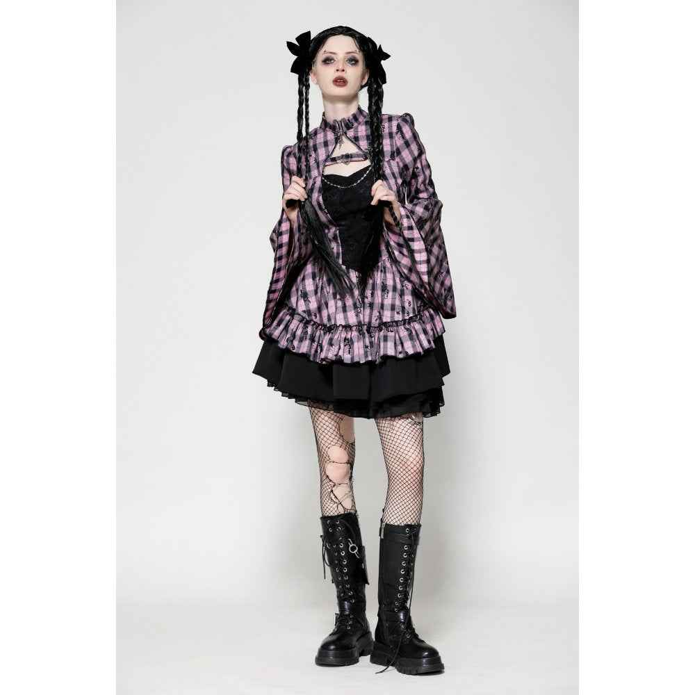 Dark in Love Ellery Big Pink Butterfly Doll Bell-Sleeve Dress