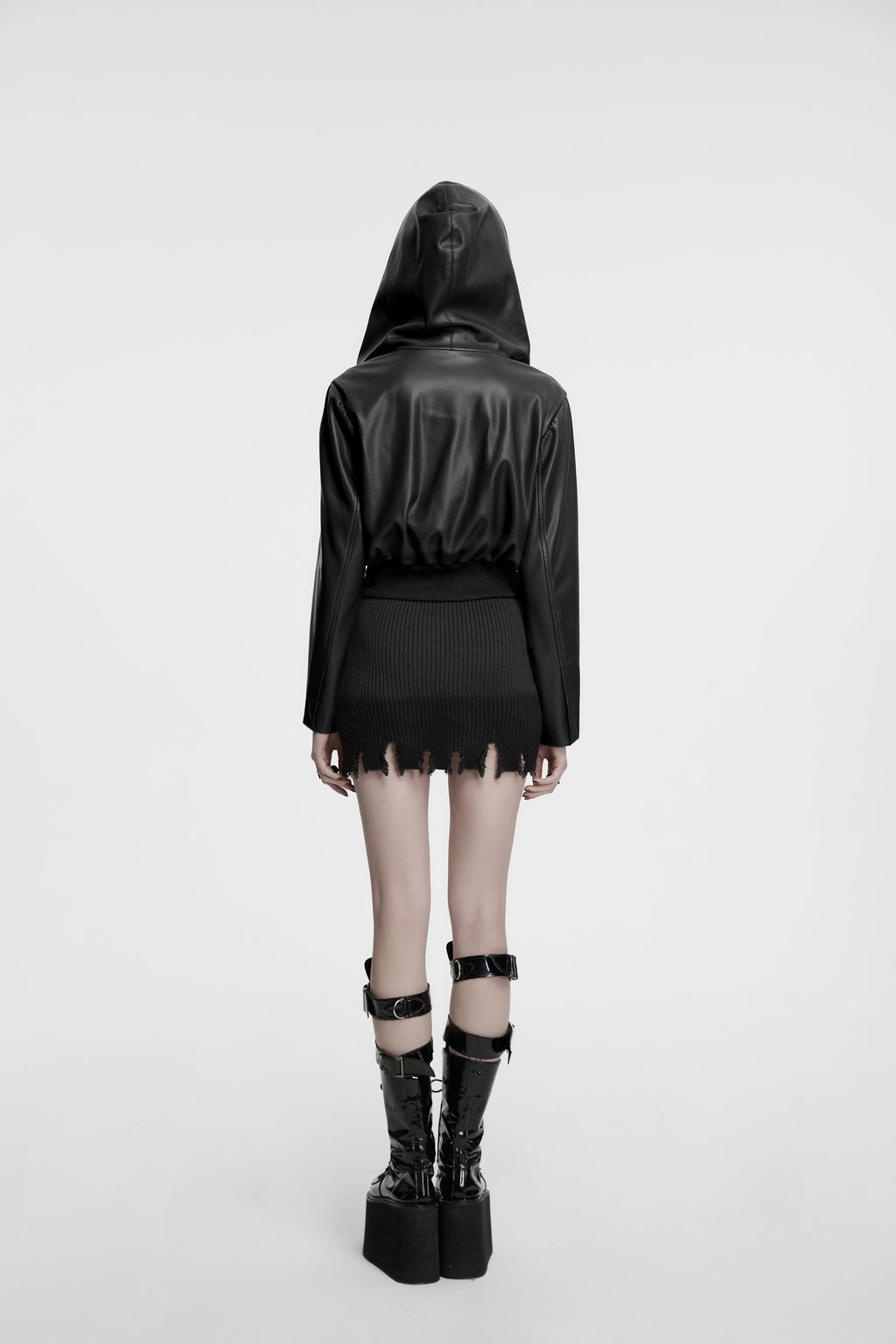 Punk Rave Nyx Hooded Faux Leather Jacket - DevilGothic DevilGothic