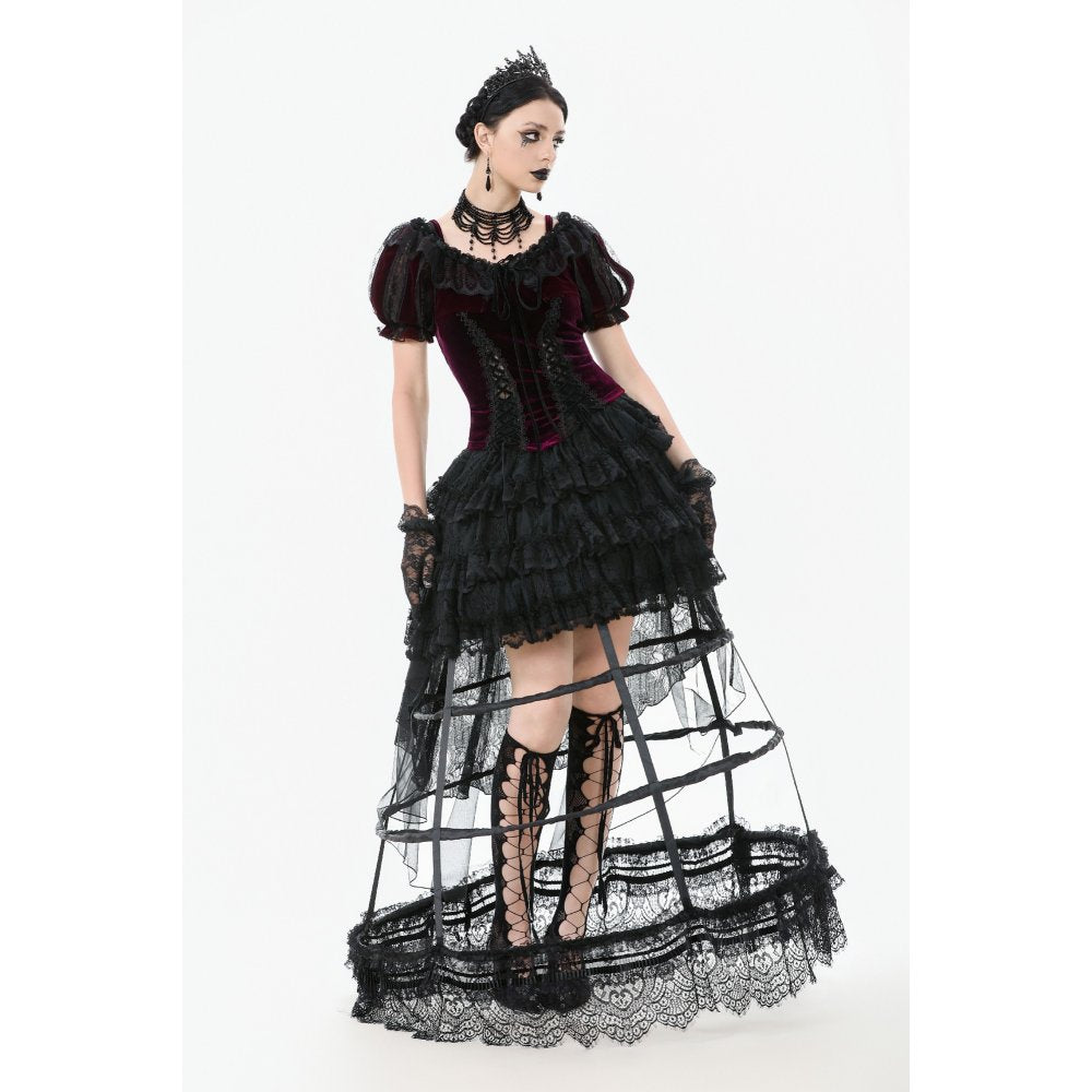 Dark in Love Isolde Velvet & Lace Puff Sleeve Bolero - DevilGothic DevilGothic