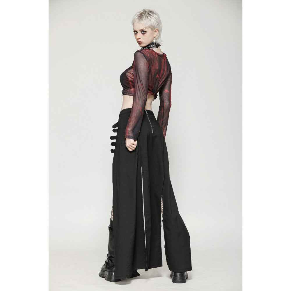 Dark in Love Phoenix Black Slit Metal Long Skirt