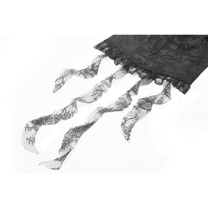 Dark in Love Seraphina Ruched Lace Goth Blouse in Black - DevilGothic DevilGothic