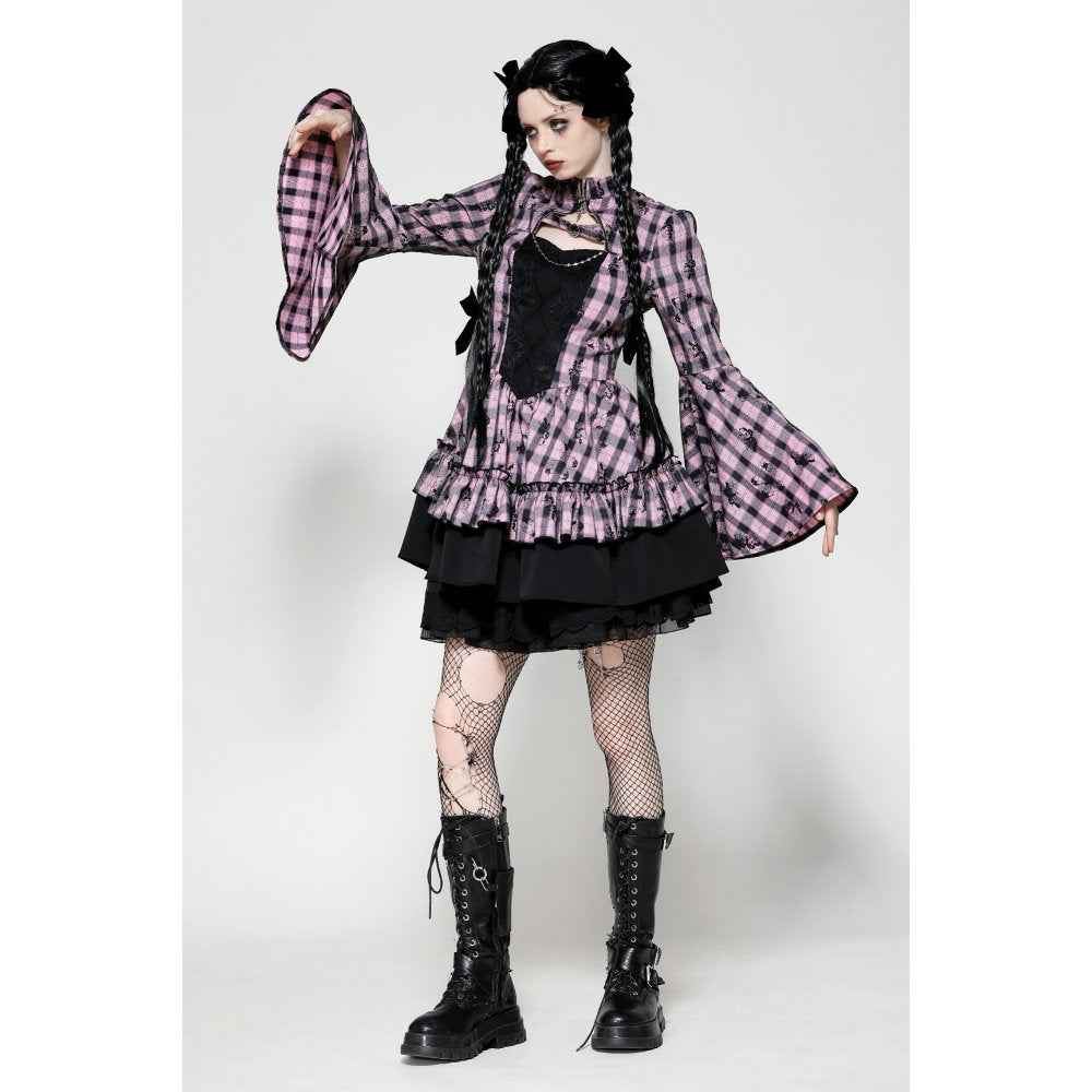 Dark in Love Ellery Big Pink Butterfly Doll Bell-Sleeve Dress