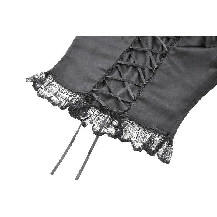 Dark in Love Seraphina Ruched Puff Sleeve Corset Top in Black - DevilGothic DevilGothic