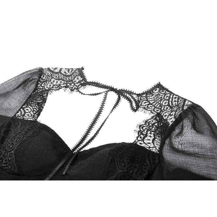 Dark in Love Greta Dark Mystique Gothic Lace-Up Mesh Dress