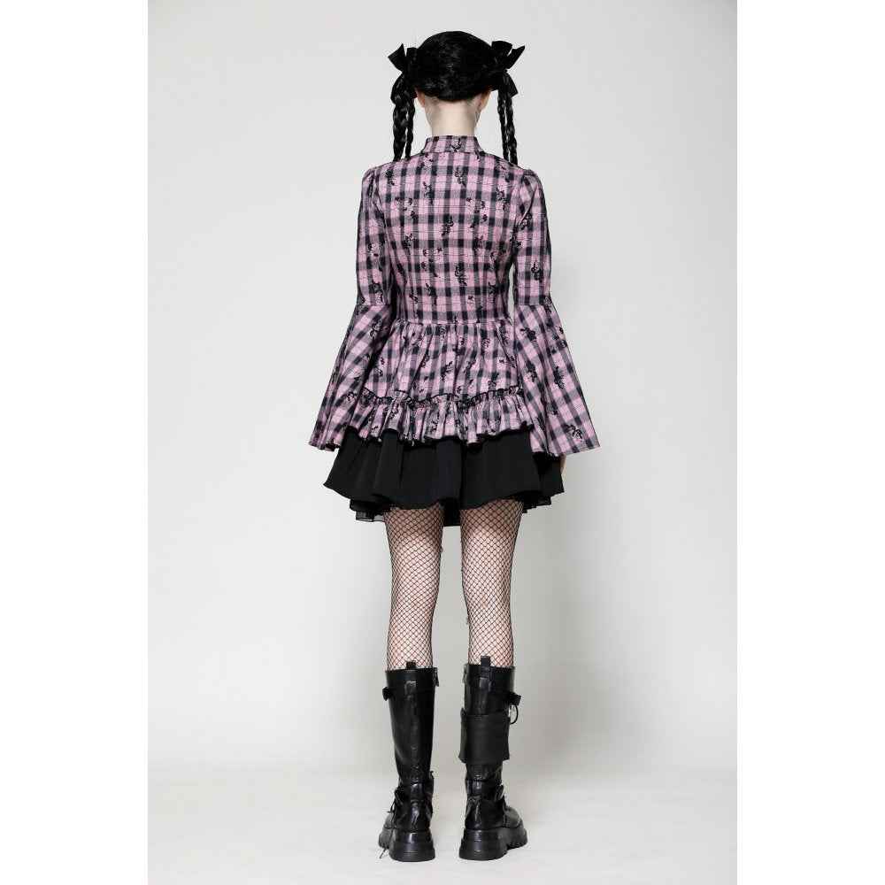 Dark in Love Ellery Big Pink Butterfly Doll Bell-Sleeve Dress