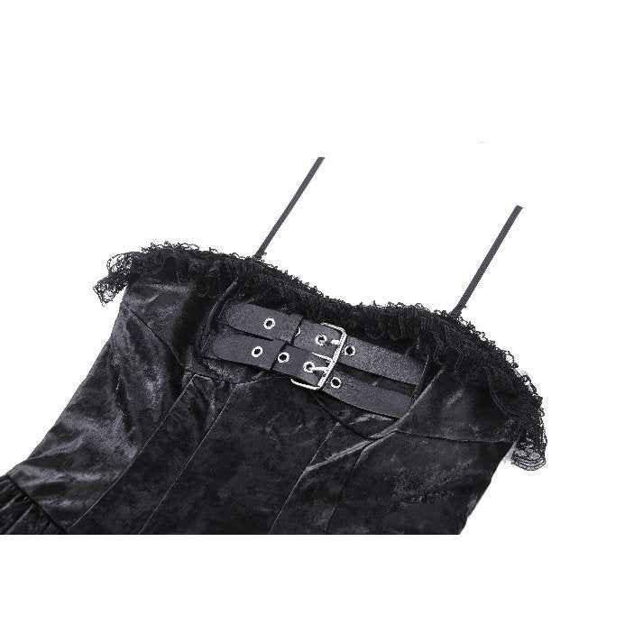 Dark in Love Harriet Punk Shiny PU Leather Layered Dress