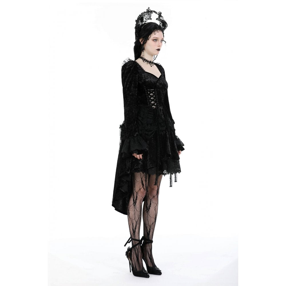 Dark in Love Seraphina Velvet Lace Goth Dress - DevilGothic DevilGothic