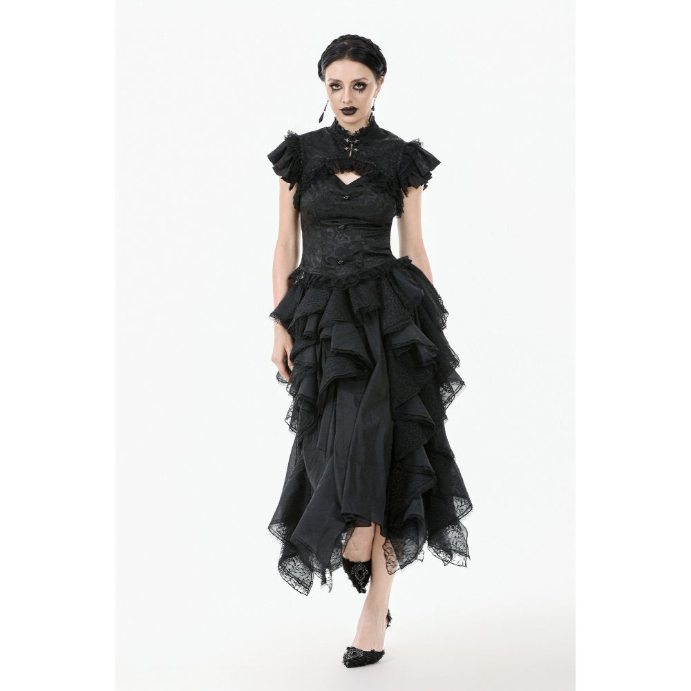 Dark in Love Seraphine Lace Shoulder Goth Top - DevilGothic DevilGothic