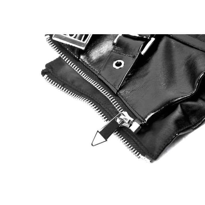 Dark in Lia Punk Love Patent Leather Waist Corset with Metal Accents