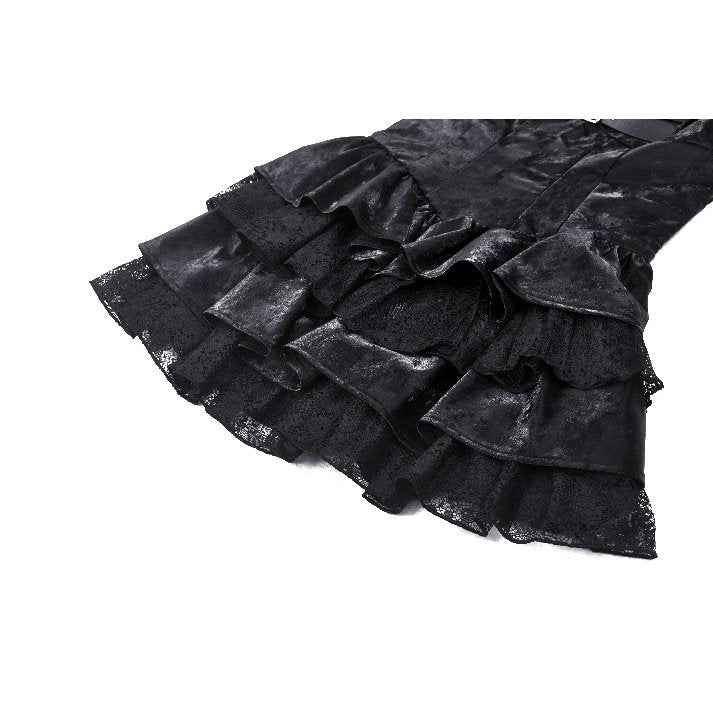 Dark in Love Harriet Punk Shiny PU Leather Layered Dress