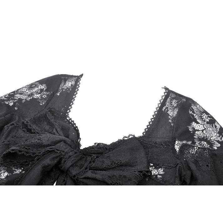 Dark in Love Emersyn Elegant Gothic Lace-Trimmed Long Robe