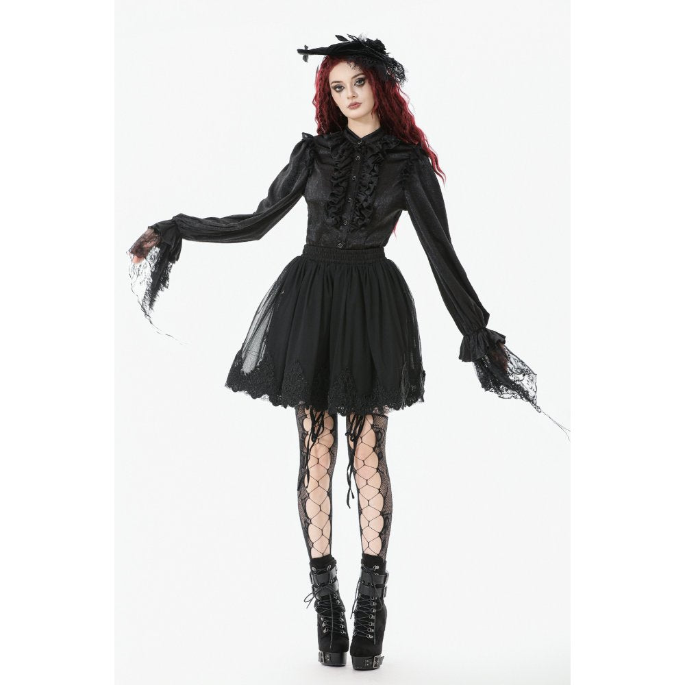 Dark in Love Bellatrix Gothic Embroidered Petticoat Skirt - DevilGothic DevilGothic