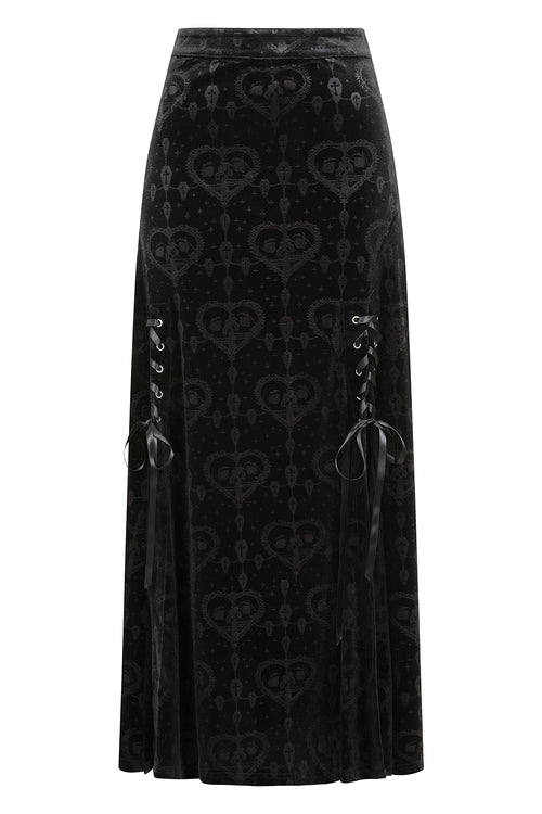 Banned Trivia Goth Velvet Skirt in Black - DevilGothic DevilGothic