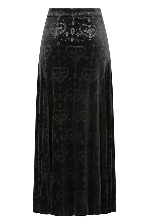 Banned Trivia Goth Velvet Skirt in Black - DevilGothic DevilGothic