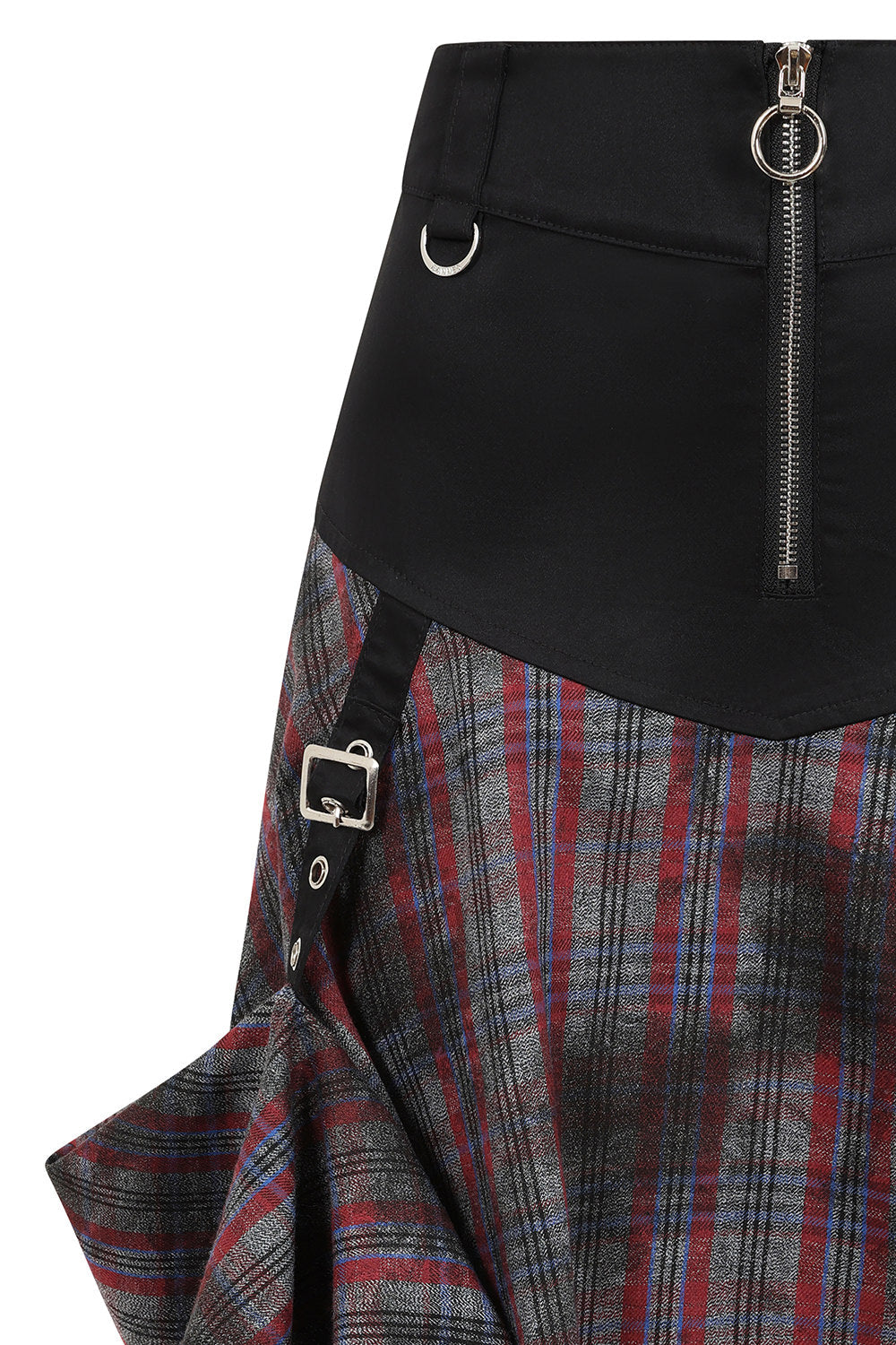 Banned Apparel Morrigan Goth Asymmetric Tartan Skirt in Red - DevilGothic DevilGothic