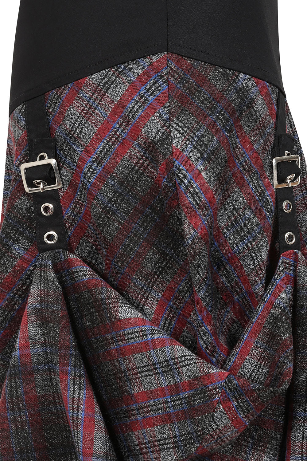 Banned Apparel Morrigan Goth Asymmetric Tartan Skirt in Red - DevilGothic DevilGothic