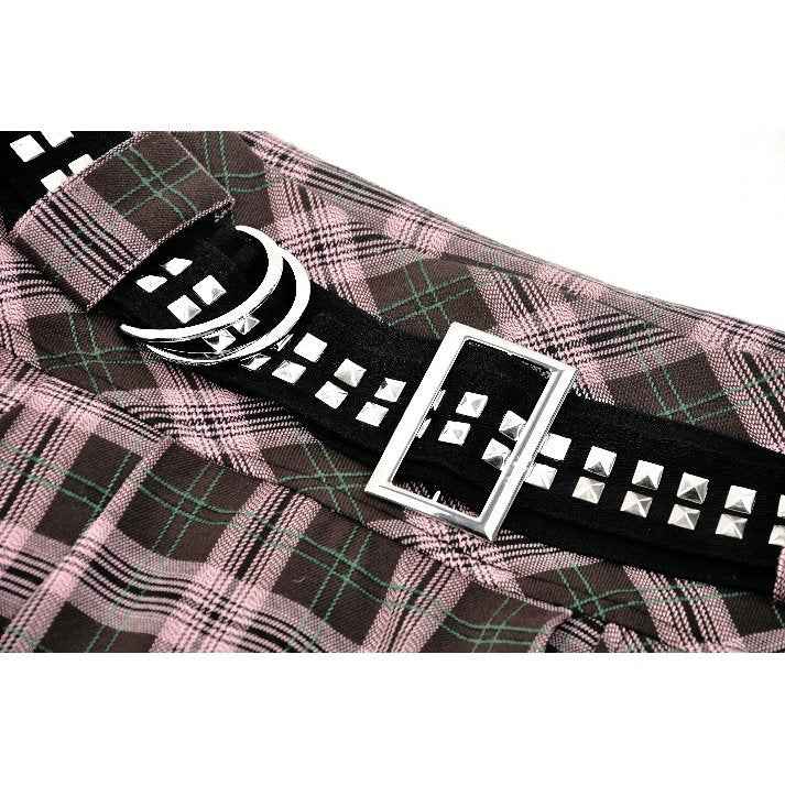 Dark in Love Rowan Punk Pink Plaid Mini Skirt
