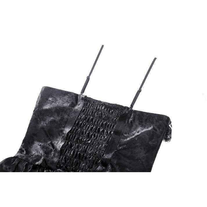 Dark in Love Harriet Punk Shiny PU Leather Layered Dress