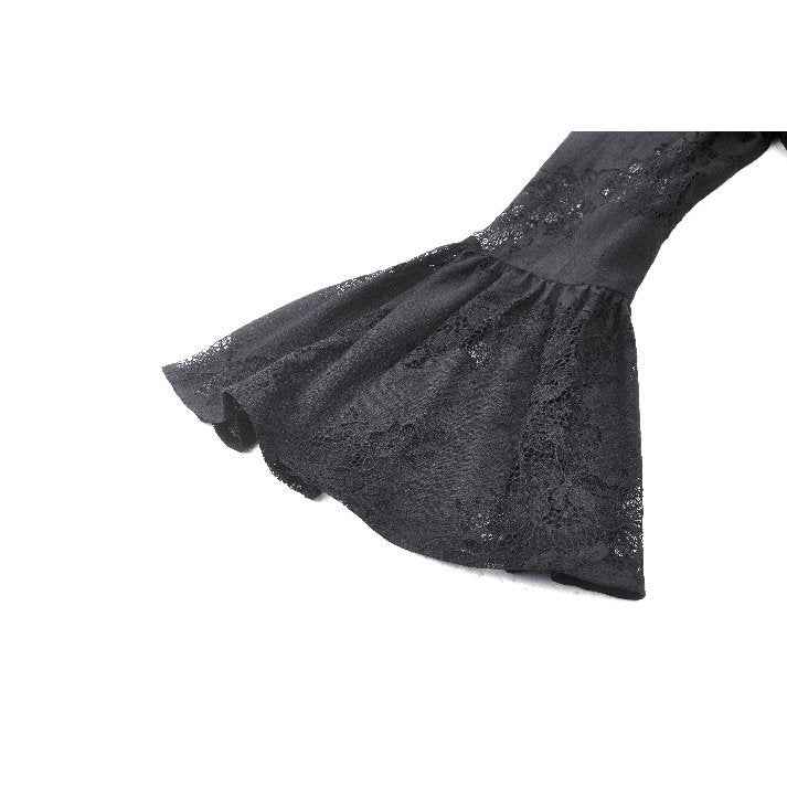 Dark in Love Emersyn Elegant Gothic Lace-Trimmed Long Robe