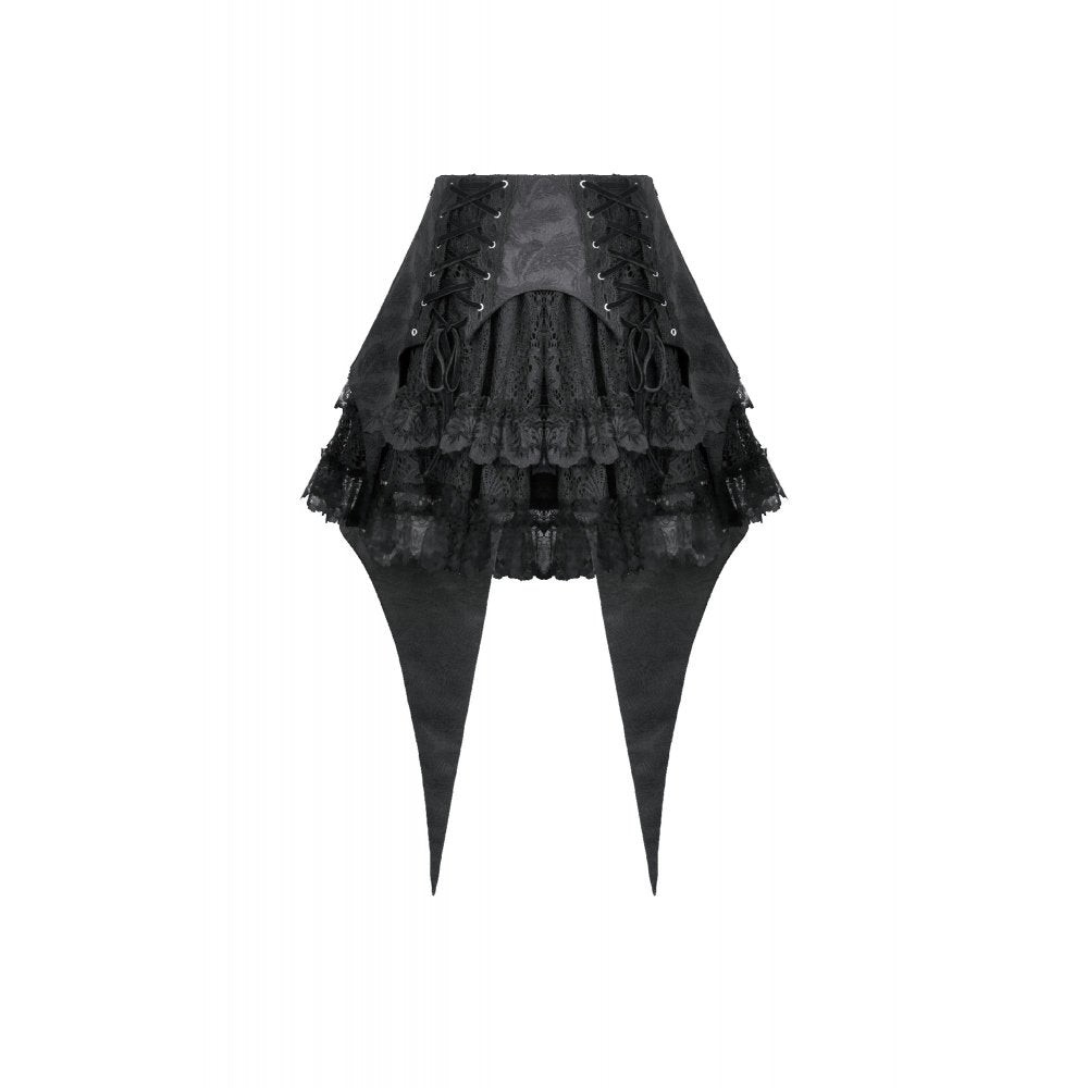 Dark in Love Thornspell Gothic Layered Lace Overskirt - DevilGothic DevilGothic