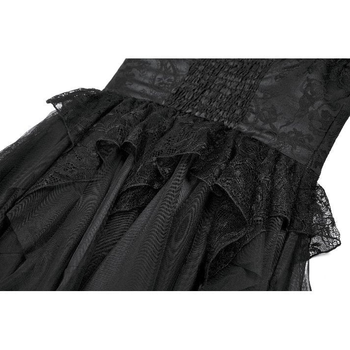 Dark in Love Morgana Gothic Off-Shoulder Lace Hem Dress - DevilGothic DevilGothic