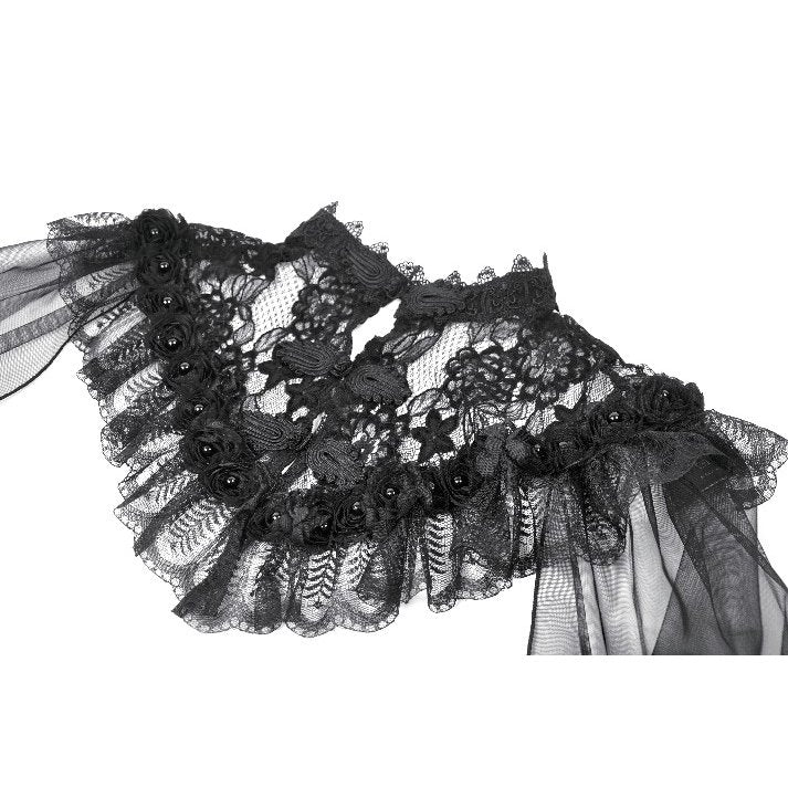 Dark in Love Morwenna Gothic Lace Ruffle Capelet - DevilGothic DevilGothic
