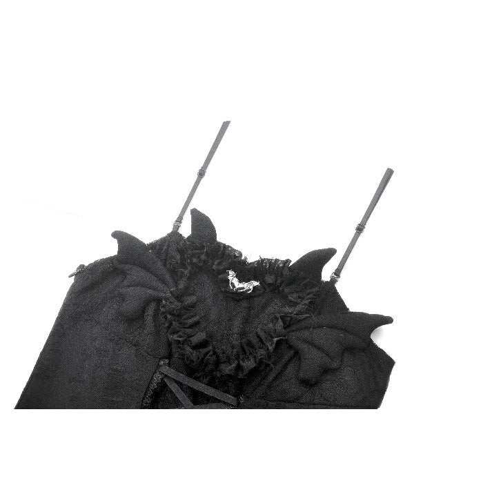 Dark in Love Mortalis Lace-Up Goth Dress in Black - DevilGothic DevilGothic
