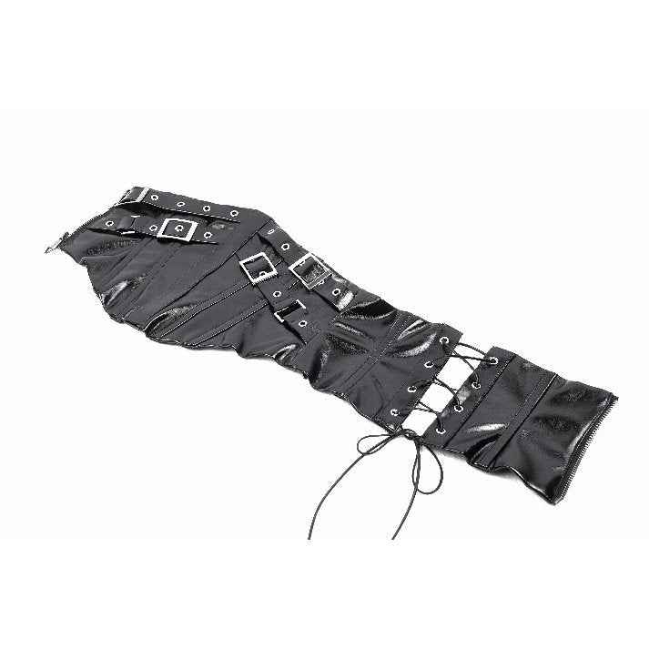 Dark in Lia Punk Love Patent Leather Waist Corset with Metal Accents