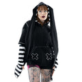 Cupcake Cult Hypno Bunny Hood in Black and White - DevilGothic DevilGothic