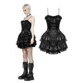 Dark in Love Harriet Punk Shiny PU Leather Layered Dress