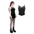 Dark in Love Freya Dark Embossed Velvet Camisole - DevilGothic DevilGothic