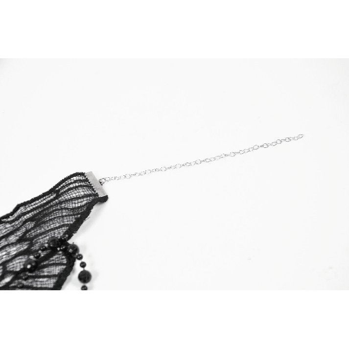 Dark in Love Lysandra Butterfly Lace Beaded Collar - DevilGothic DevilGothic